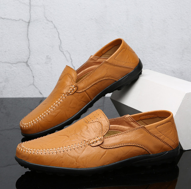 BTMOTTZ Summer Men Casual Shoes Luxury Brand Genuine Leather Mens Loafers Moccasins 2020 Italian Breathable Slip On Boat Shoes