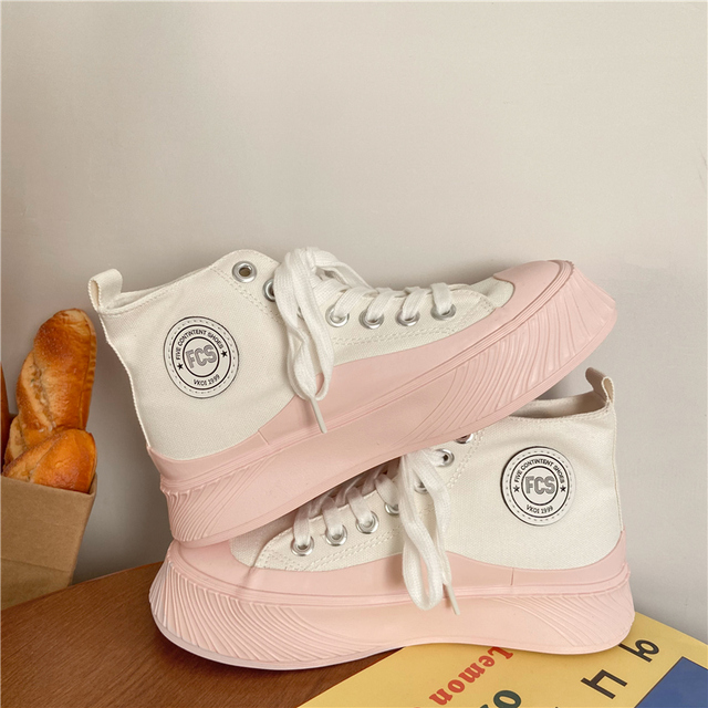 High Top Canvas Shoes Women 2022 Spring Platform Casual Sneakers Shoes Student Walking Shoes Woman Vulcanize Tennis Shoes Female