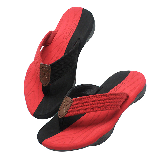 men summer flip flops beach sandals anti-slip casual flat shoes patchwork slippers home slippers for men