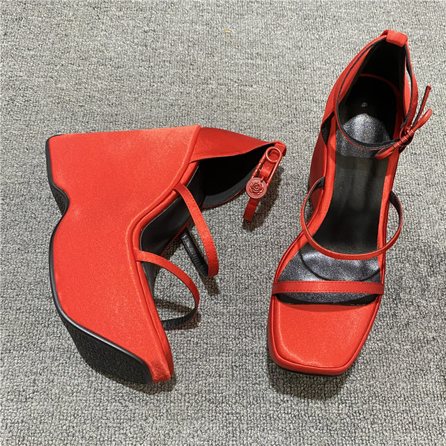 CONASCO 2022 women sandals piece high heels night club prom pumps high platforms summer casual shoes woman punk style shoes