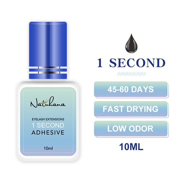 NATUHANA 5ml 1sec Fast Drying Strong False Eye Lash Extension Glue Adhesive Retention 5-7 Weeks Low Smell Mink Eyelash Glue