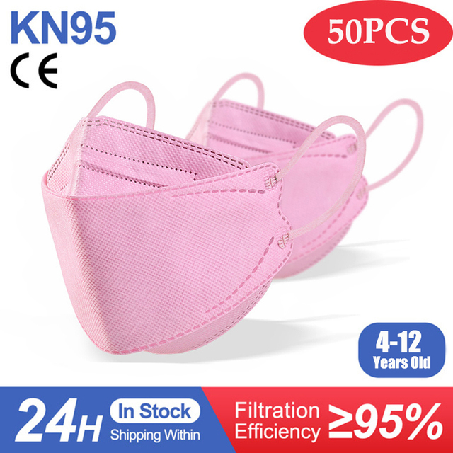 Ffp2mask الاطفال KN95 قناع الألوان كوريا الفتيات الطفل المتاح أقنعة التنفسي Kn95mask الاطفال الوجه قناع mascarilla fpp2 homologada