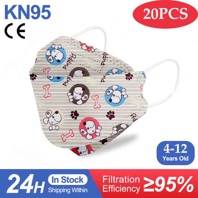 Kn95 Masks Kids fpp2 Approved Mask for Baby Fish Printed Cartoon Mouth Mask KN95 Mascarilla Infantil kf94fan ffp2fan Ninos