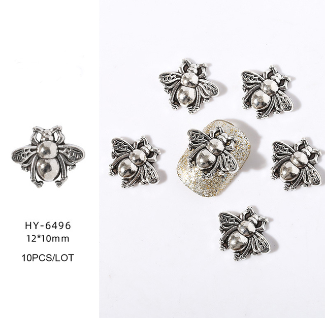 10pcs/lot 3D Nail Art Love Hearts Flowers Shapes AB Side Rhinestones Nail Tips Decorations