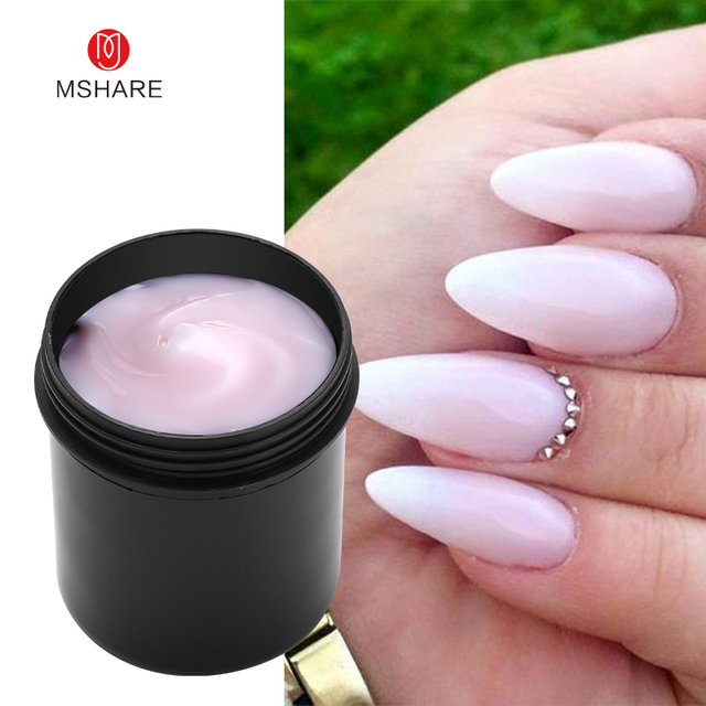 MSHARE Gel Builder Gel Nail Extension Gel 150ml Cream Medium Soft Cover Shade Pink White Fast Extension UV Nail Hard Gel