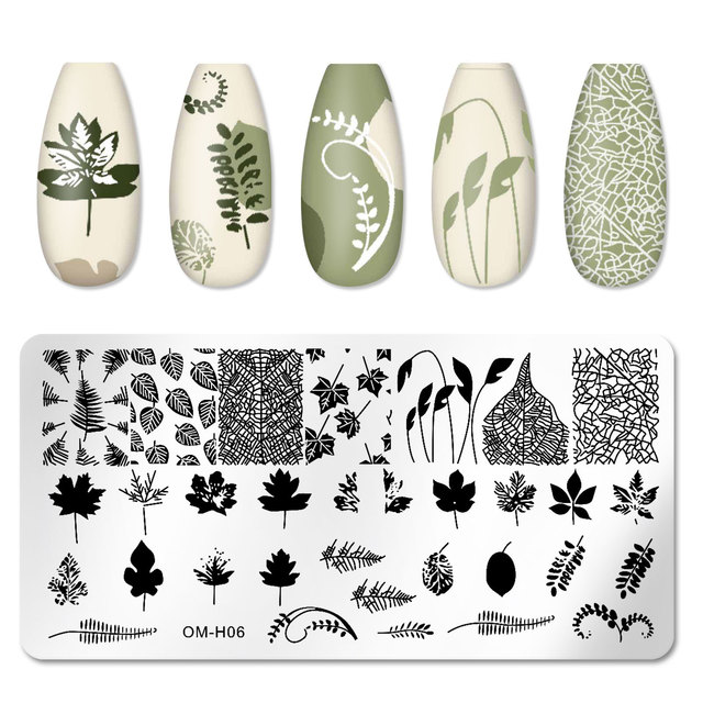 Nail Stamping Plates Natural Animal Snake Scale Flower Grass Tree Theme Image Template Nail Art Template Decoration 42 Designs