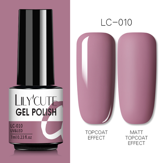 LILYCUTE 7ml UV Nail Gel Polish Autumn Winter Color Semi Permanent Matte Top Coat Necessary Soak Off UV LED Nail Art Gel Varnish