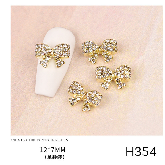 3pcs new nail art butterfly combined with gold jewelry hollow metal love rhinestone super flash butterfly nail decoration drill