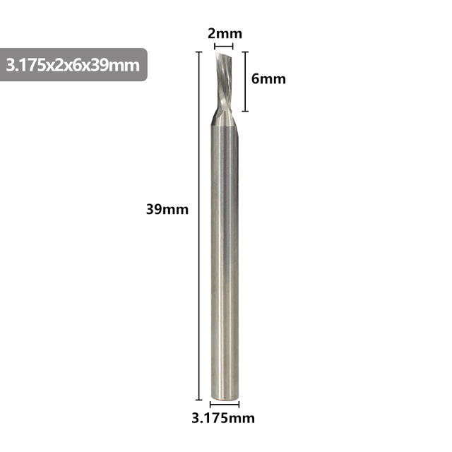 XCAN-آلة قطع كربيد واحدة ، 3.175 مللي متر (1/8 بوصة) ، جهاز التوجيه CNC ، قطر 1-3.175 مللي متر ، لقطع الألومنيوم