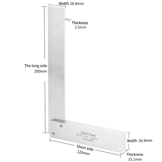 Machinist Square 90 Degree Right Angle Engineer Set Precision Ground Steel Hardened Wide Angle Ruler Square Bench