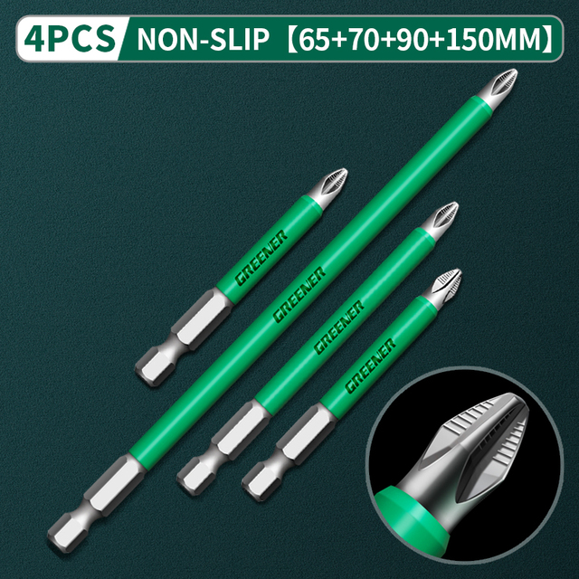 Greener Anti Slip Magnetic Impulse Head Cross High Hardness Hand Drill Bit Screw Electric Screwdriver Set 25 50 65 70 90 150mm PH2