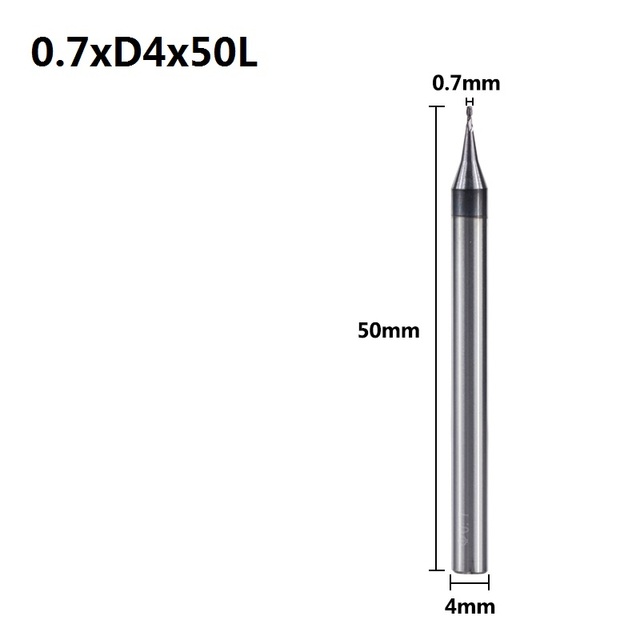 XCAN 1pc 0.2-0.9mm TiAIN Micro Flat End Mill 4mm Shank 4 Flute Milling Cutter HRC 55 Mirco Carbide CNC Engraving Bits Router Bit