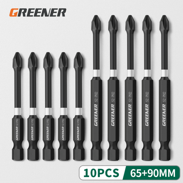 Green Impact Strong Magnetic Impulse Head Cross High Hardness Hand Drill Bit Screw Electric Screwdriver Set 50 65 70 90 150mm