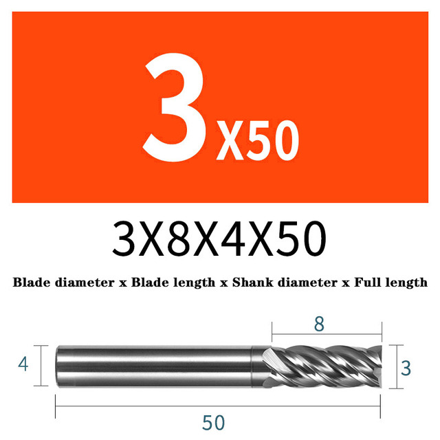 HRC68 Solid Carbide End Mills 4 Flute Tungsten Steel Milling Cutter Face Tools Milling Cutter For Titanium Stainless Steel Alloy