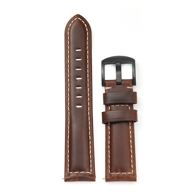 18/20/22/24/26mm Watch Strap Genuine Leather Watch Band Watch Accessories Men Cowhide Handmade Watchband Stainless Steel Buckle