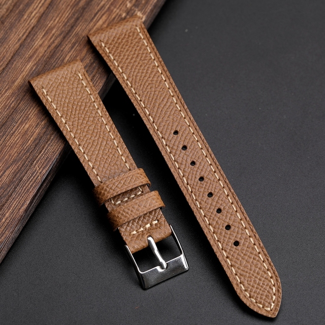 Calfskin Watch Band, Handmade, Palm Pattern, Epsom, Top Layer, 18 120 22mm, Suitable for Antique Watches