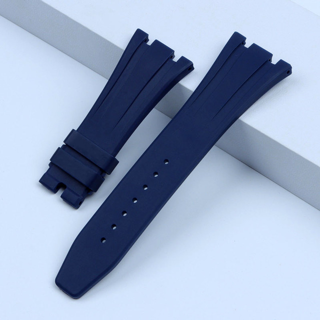 26mm soft black white green yellow orange gray blue red silicone rubber watch strap bracelet for AP royal oak watchband