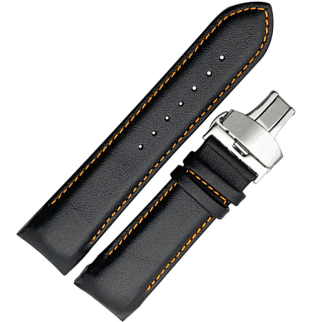 Handmade Genuine Leather Curved End Watchband for Tissot T035 Watch Band Strap Steel Buckle Wristband 22mm 23mm 24mm