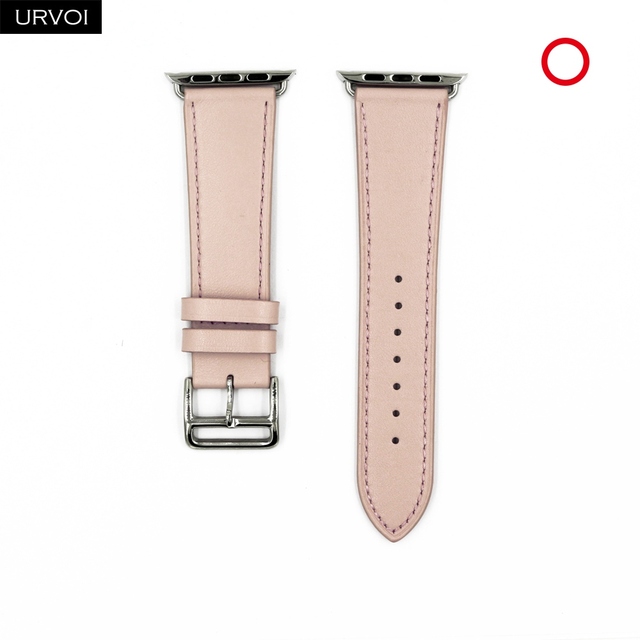 URVOI Leather Band for Apple Watch Series 7 6 SE 5 4 3 2 1 Round One for iwatch Straps Wrist Band Classic Design 41 45mm