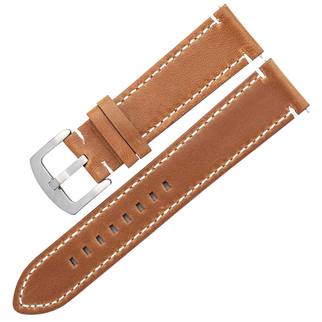 Oil Wax Leather Watch Band Bracelet 20mm 22mm For Samsung Galaxy Watch 42 46mm High-end Cowhide Watch Straps For Huawei GT2