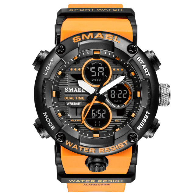 SMAEL sport watch men waterproof LED digital watches stopwatch big dial watch for male 8038 relogio masculino men quartz watches