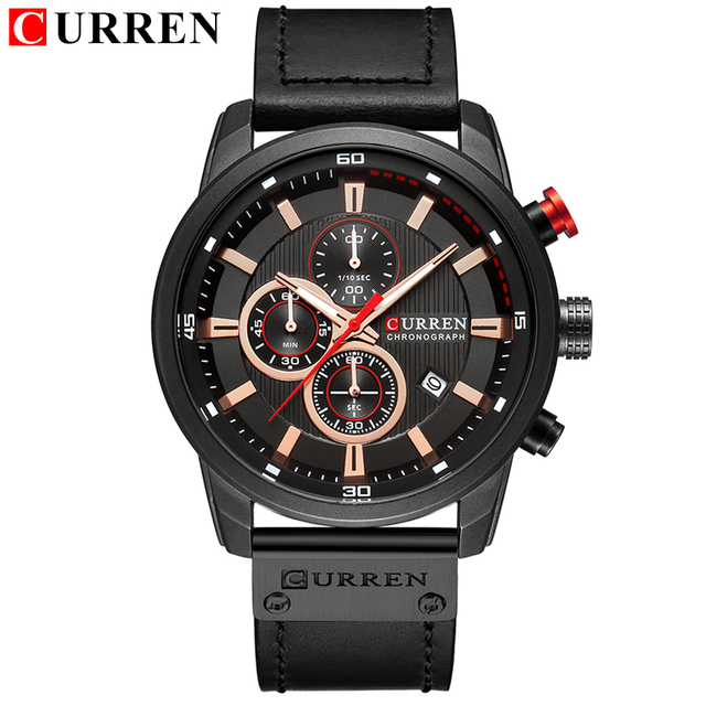 Luxury Brand CURREN Fashion Analog Digital Chronograph Men's Quartz Watch Business Sport Waterproof Leather Watch for Men Relogio