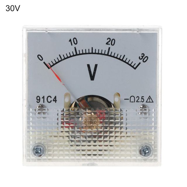 91C4 DC Voltmeter Analog Panel Voltage Meter Mechanical Pointer Type 3/5/10/15/20/30/50/100/150/250V E1PD