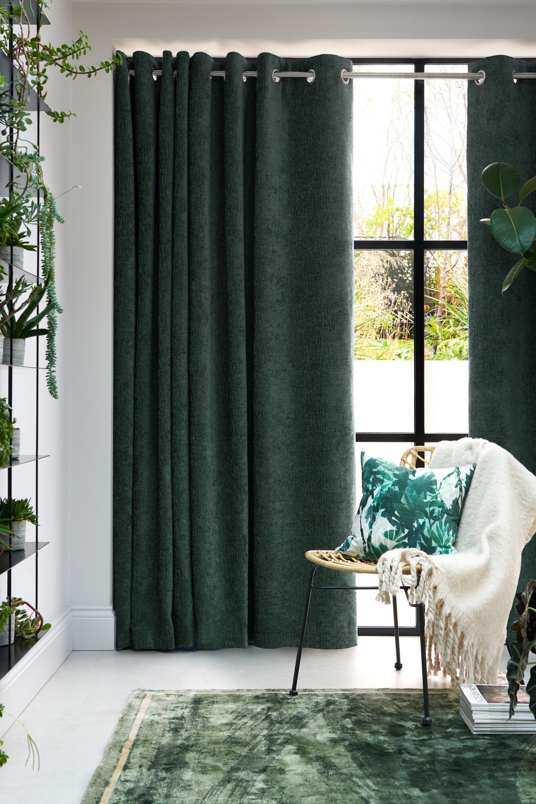 Heavyweight Chenille Curtains Eyelet Lined