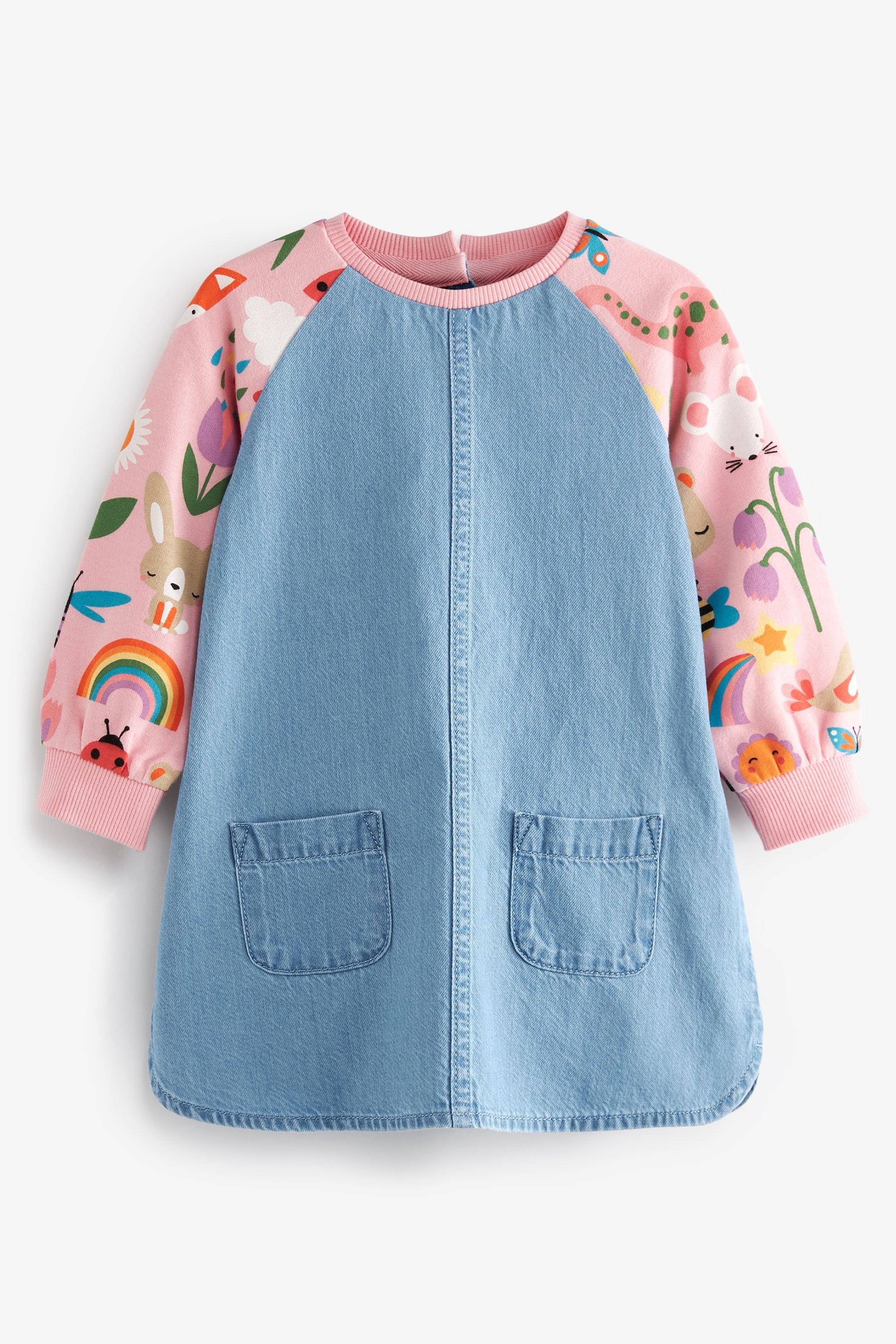 Rainbow Raglan Denim Dress (3mths-7yrs)