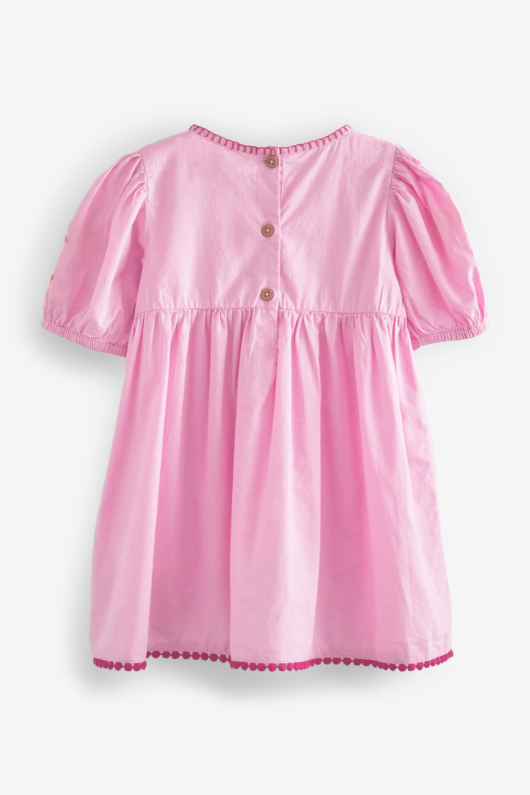 Embroidered Puff Sleeve Dress (3mths-8yrs)