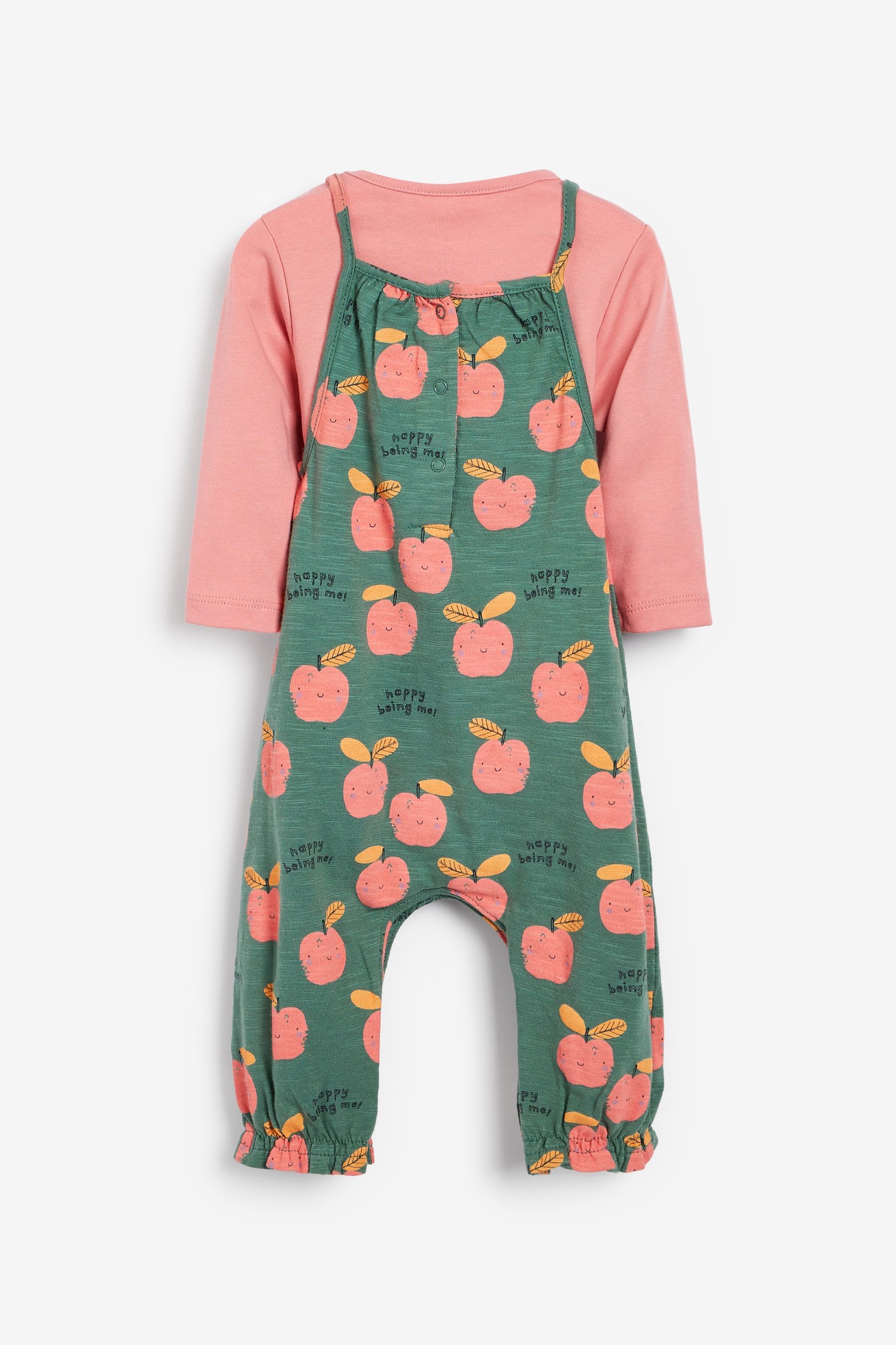 Baby Printed Dungarees And Bodysuit Set (0mths-3yrs)