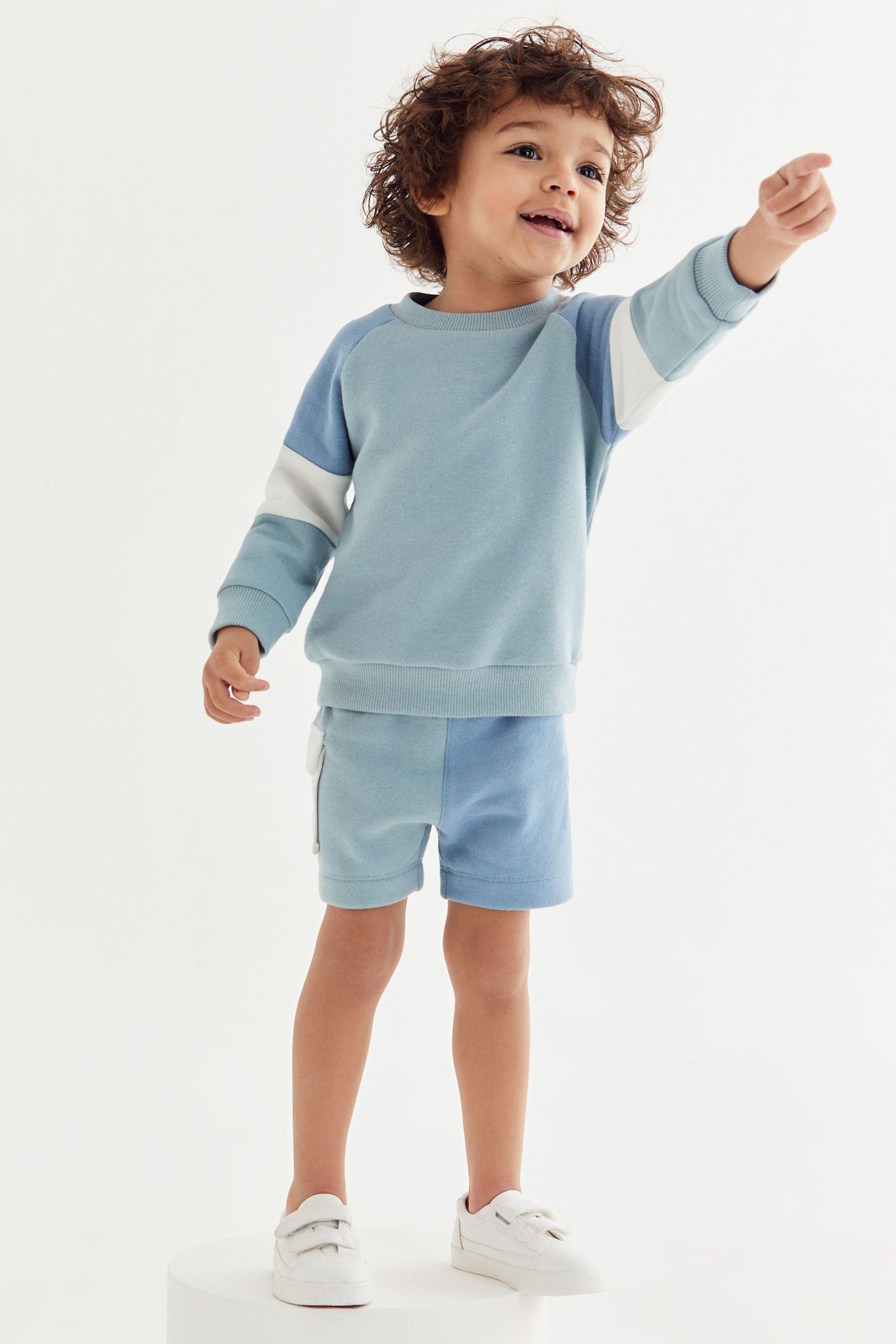 Colourblock Jersey Sweatshirt & Short Set (3mths-7yrs)