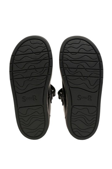 Start-Rite Mystery Black Leather Riptape Shoes