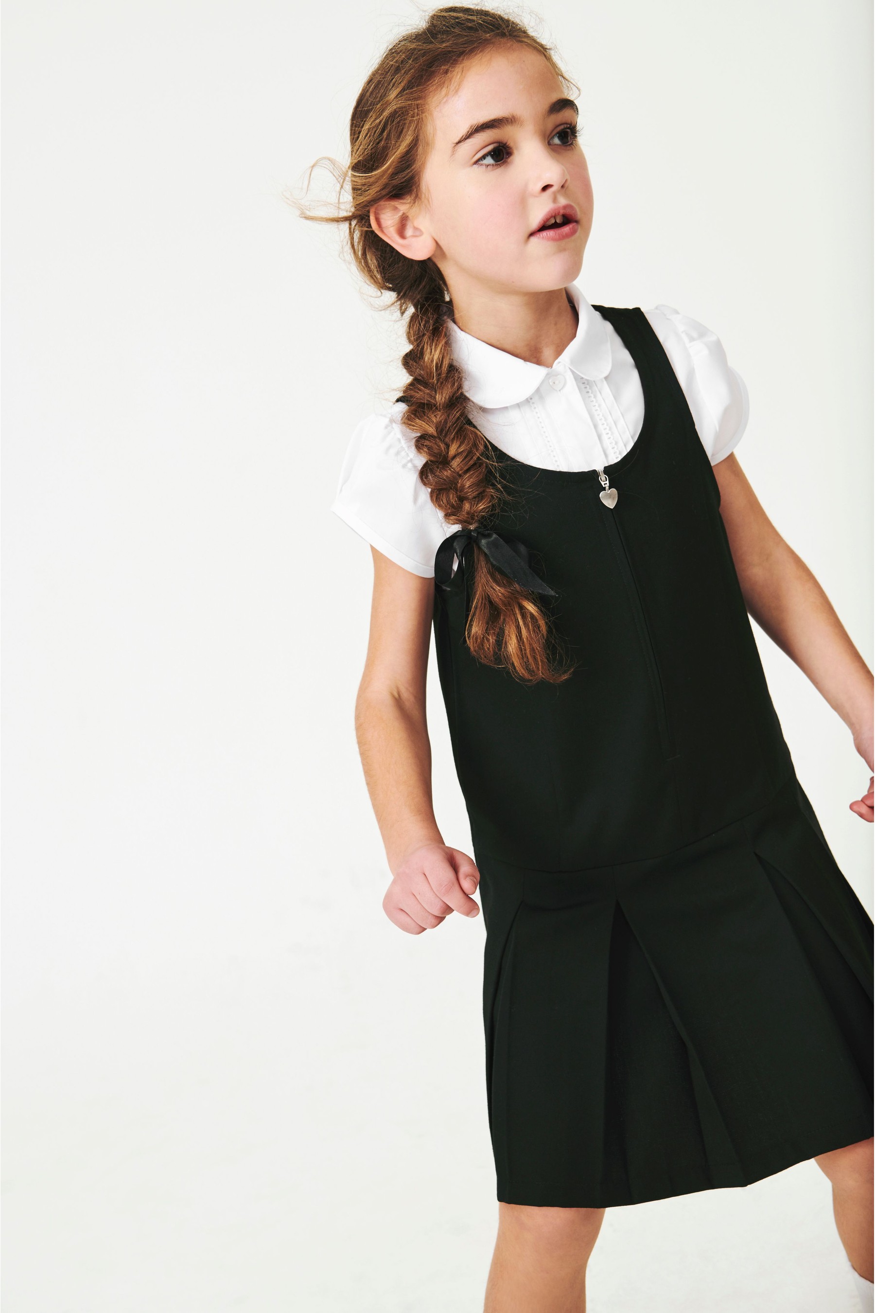 مدرسة Zip Front Pinafore (3-14 سنة) قياسية