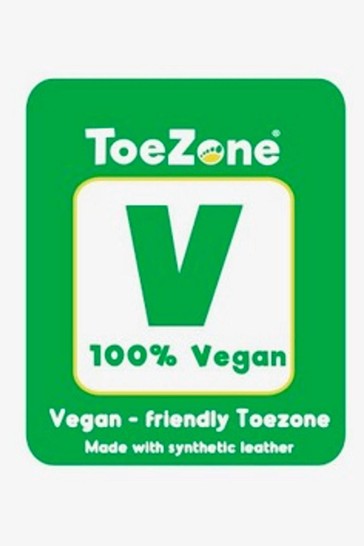 ToeZone Black One Strap T-Bar Star Detail Vegan School Shoes