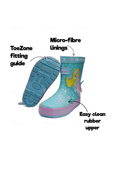 ToeZone Blue Mermaid Wellies