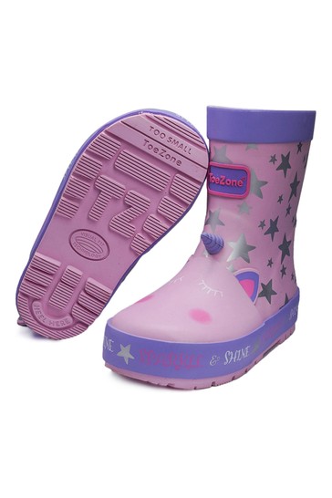 حذاء ToeZone Pink Unicorn Wellies