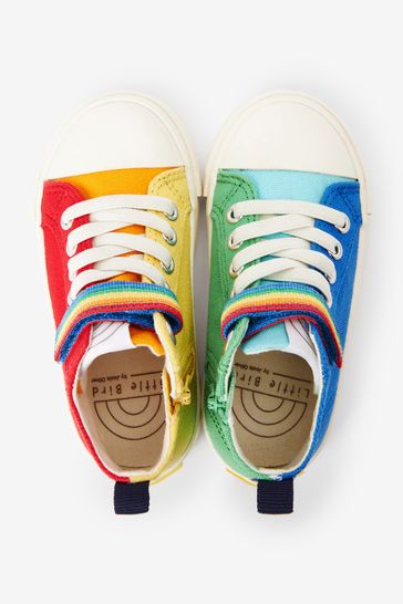 Little Bird Multicoloured Rainbow Canvas High Trainers