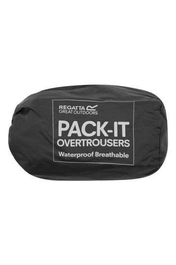 Regatta Black Pack It Waterproof Trousers