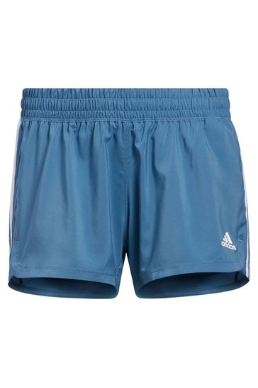 adidas Blue Pacer 3 Stripe Woven Shorts