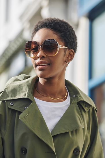 Oversized Round Frame Sunglasses