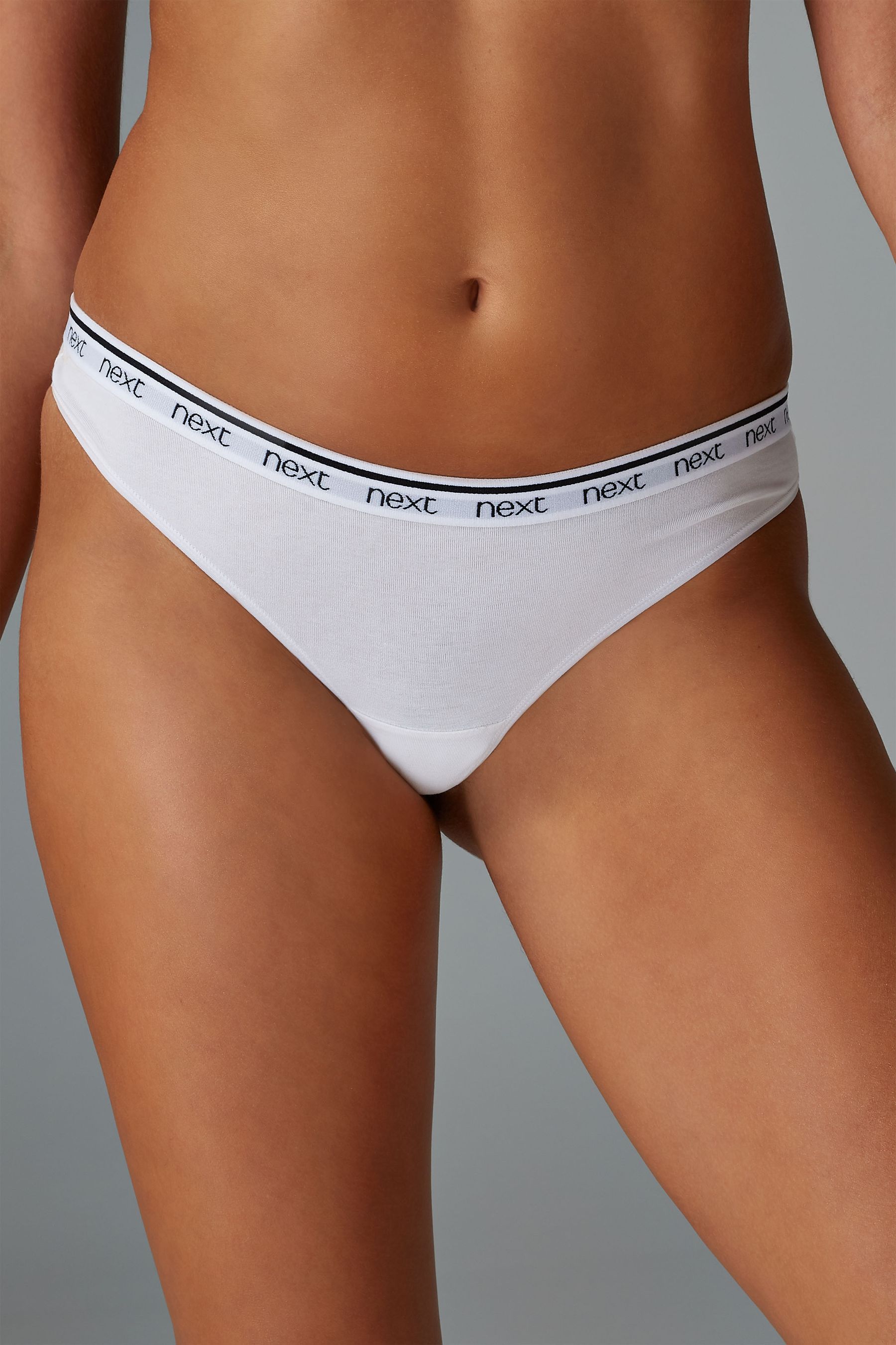 Cotton Rich Logo Knickers 4 Pack Thong