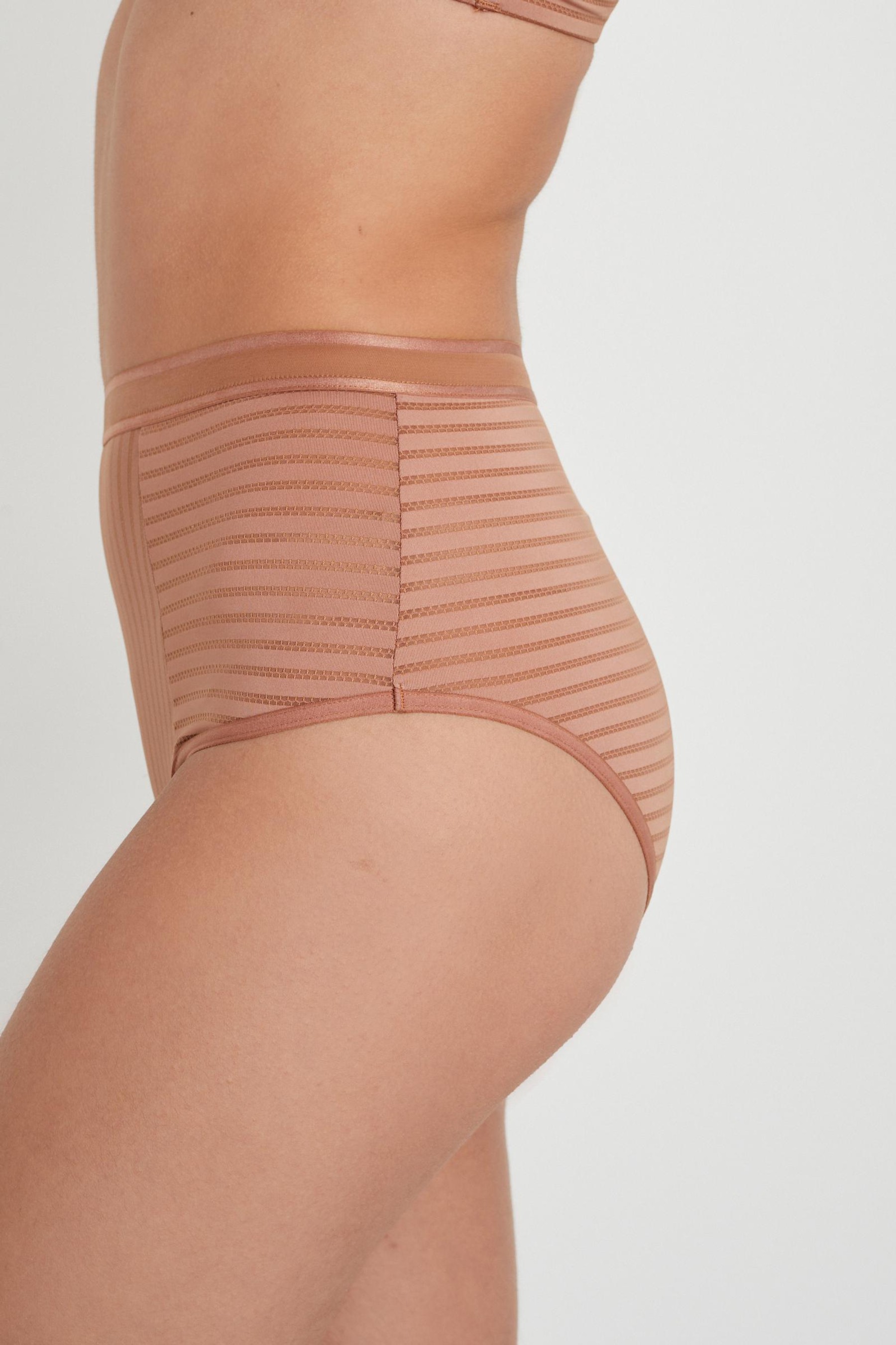 Stripe High Waist Knickers 2 Pack High Rise