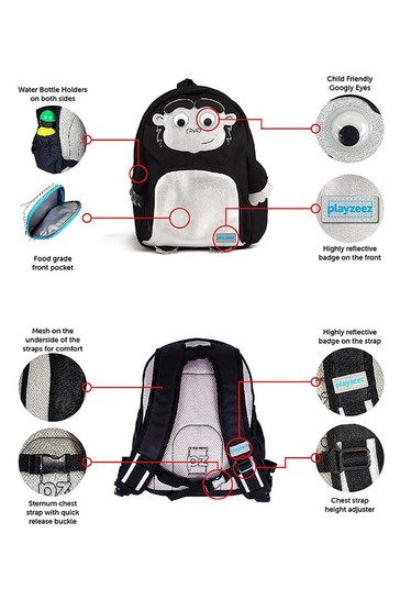 Playzeez Misty Black The Gorilla Backpack