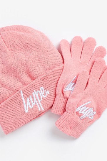 Hype. Script Beanie Hat And Gloves Set