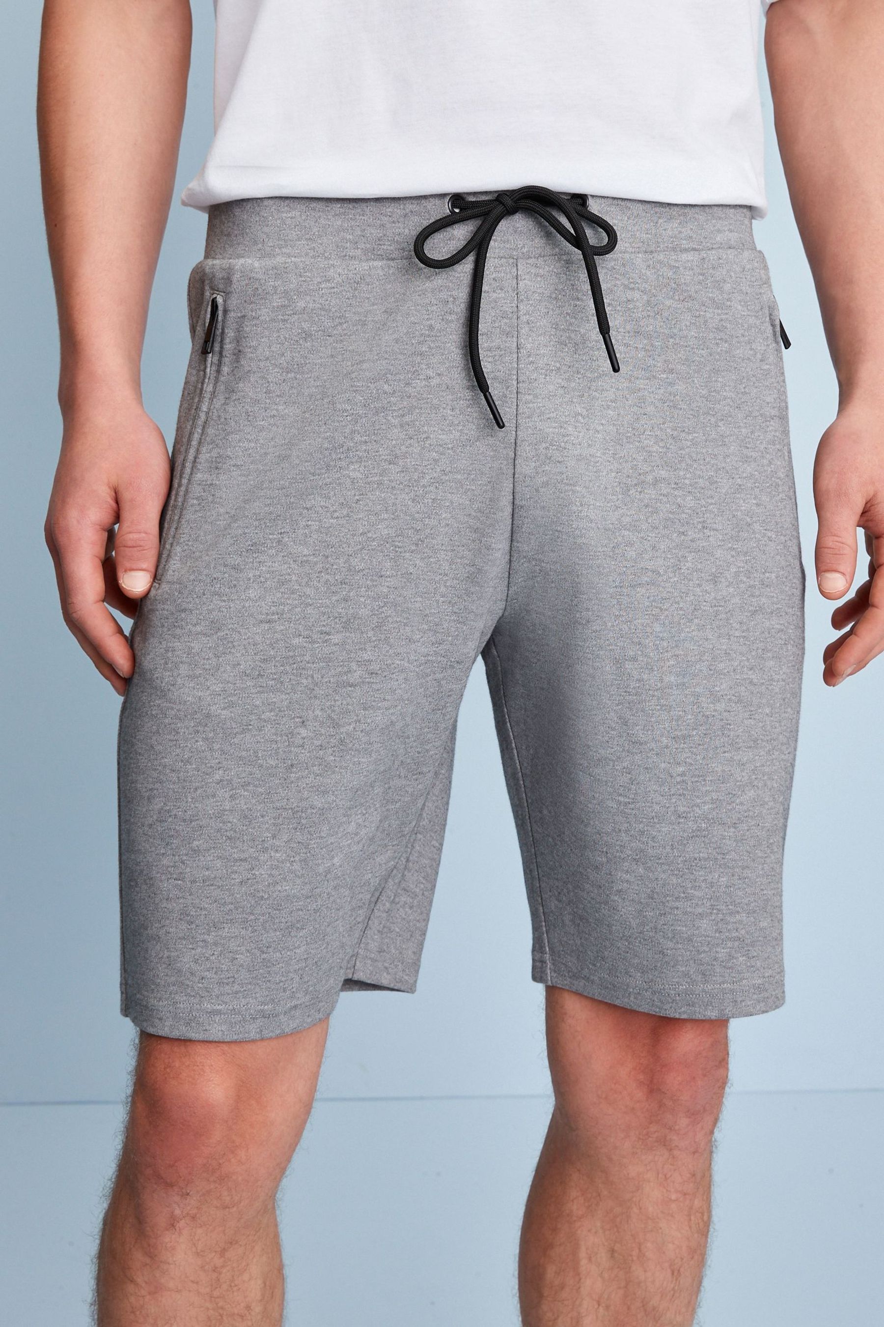 Zip Pocket Jersey Shorts Straight Fit