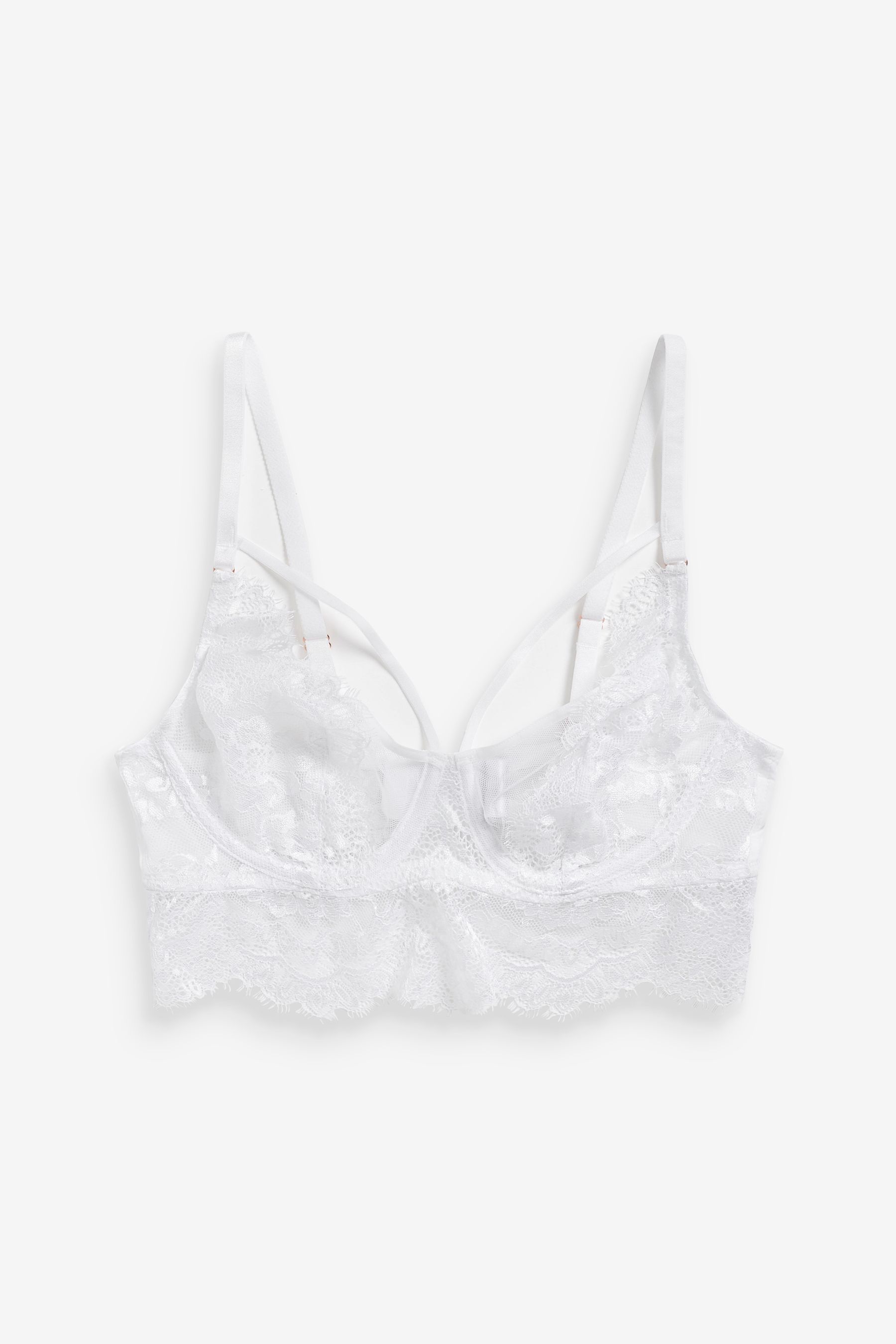 Non Pad Wired Longline Lace Bra