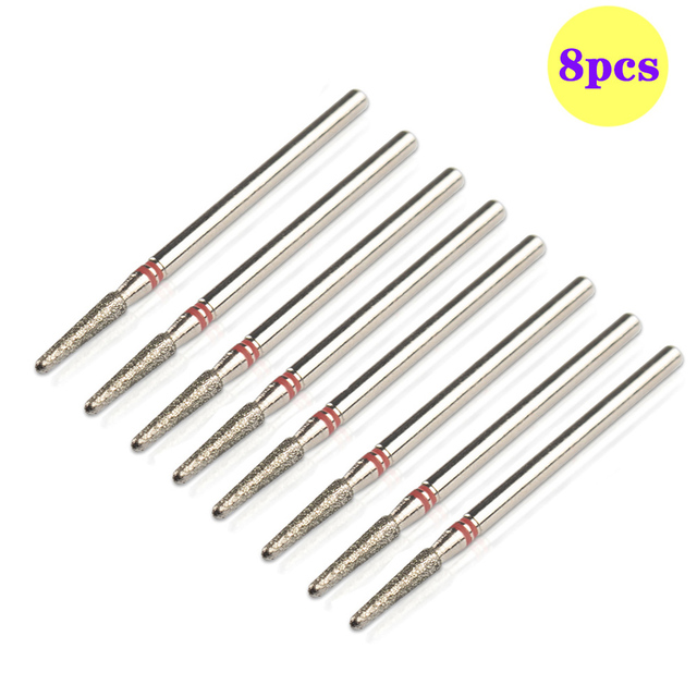 8pcs Diamond Milling Cutter for Manicure Set Nail Drill Bits Accessories Nozzles for Manicure Cutters Pedicure Sanding Nail File