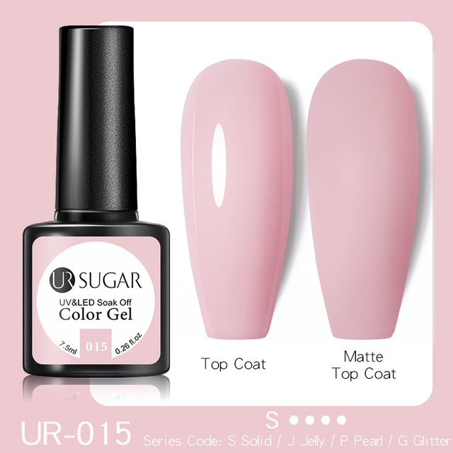 UR SUGAR 7.5ml Nude Pink Gel Nail Polish Soak Off UV LED Semi Permanent Gel Varnish All For Nails Art Design Manicure