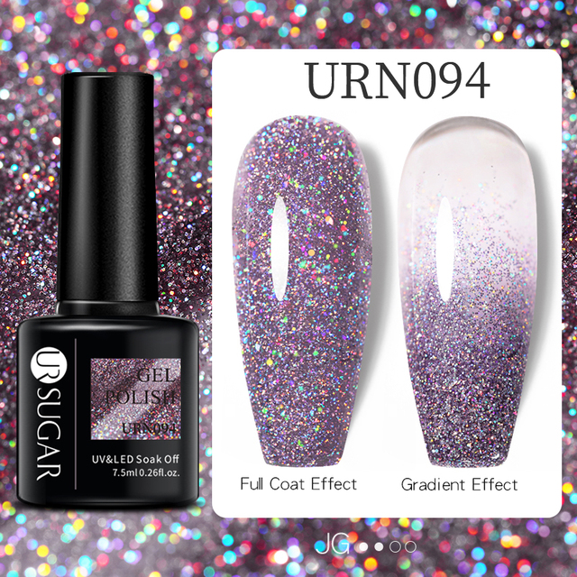 UR SUGAR 7.5ml Glitter Reflective Gel Nail Polish Manicure Nail Art Semi Permanent UV LED Nail Polish Lamp